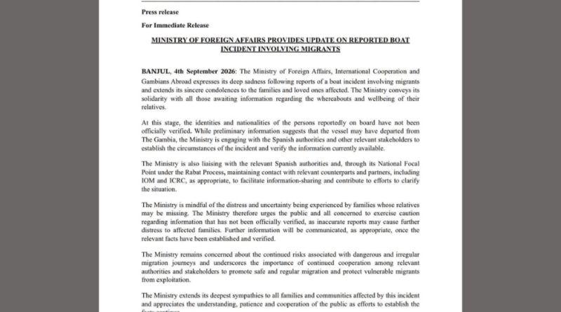 The Ministry of Foreign Affairs, International Cooperation and Gambians Abroad